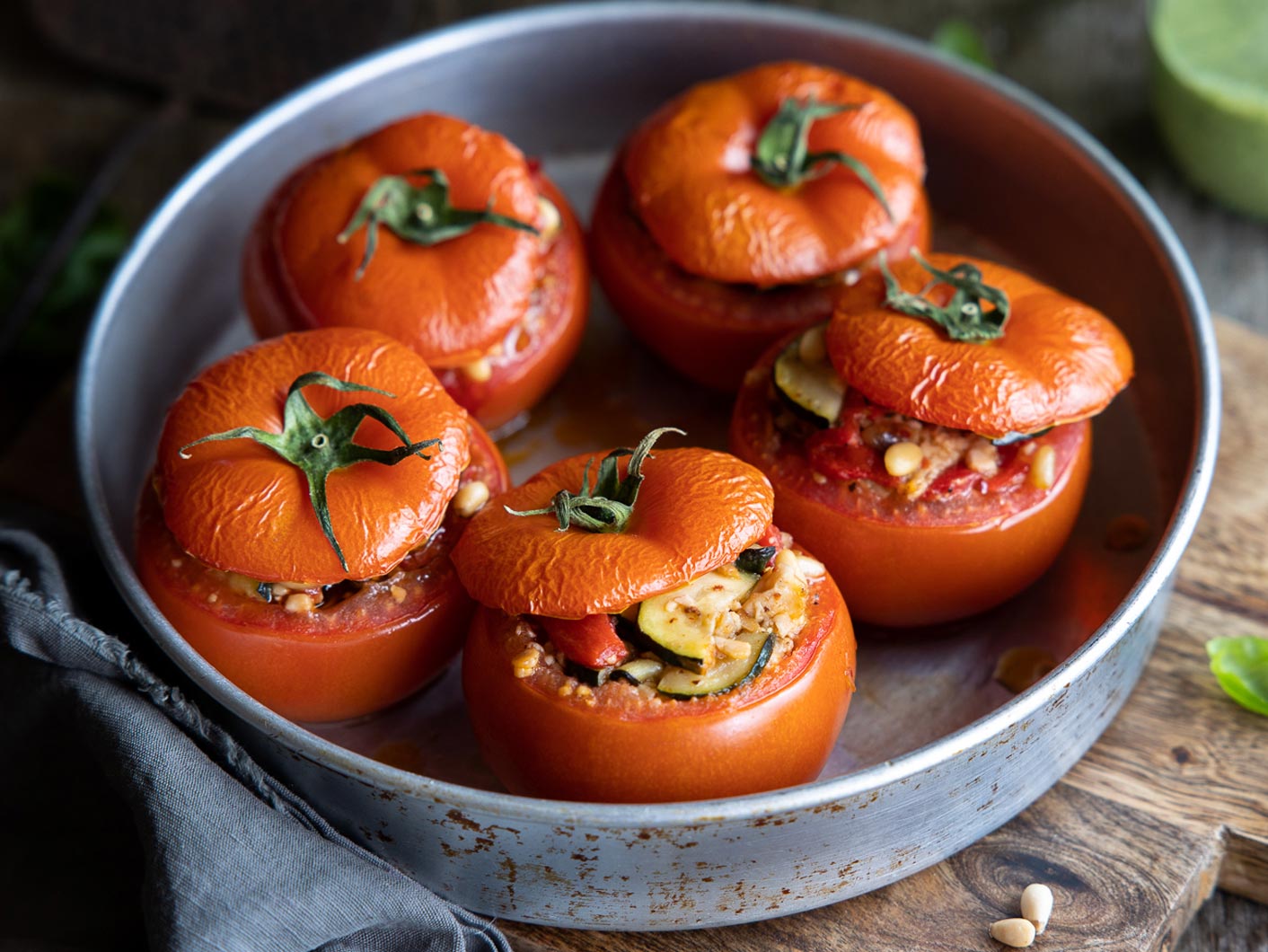 Veggie Stuffed Baked Tomatoes