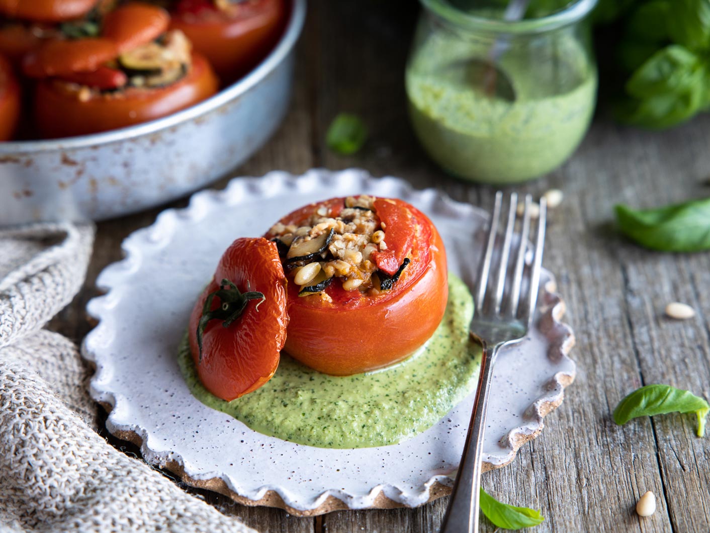 Veggie Stuffed Baked Tomatoes