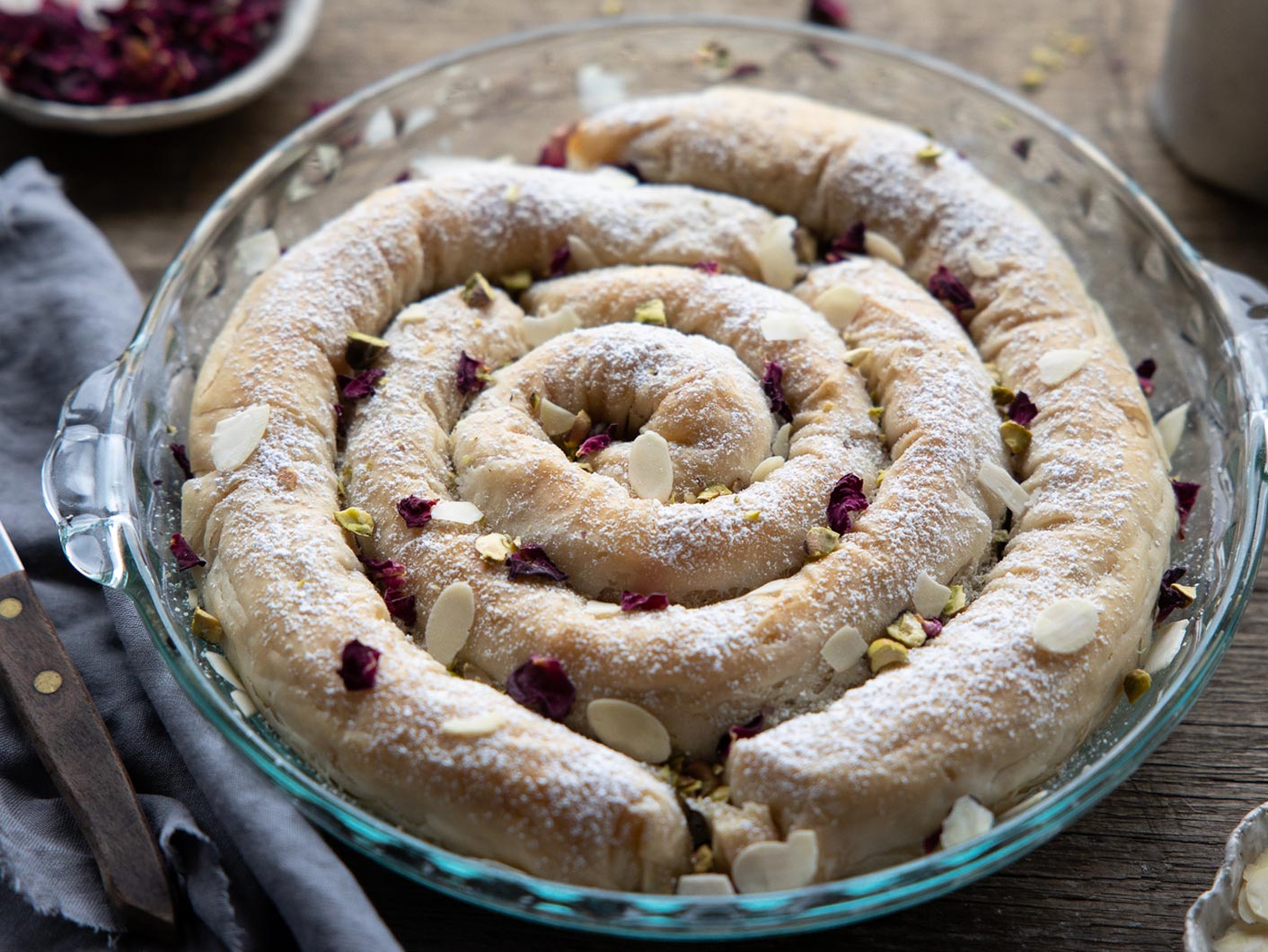 Moroccan Snake Cake (M'Hanncha)