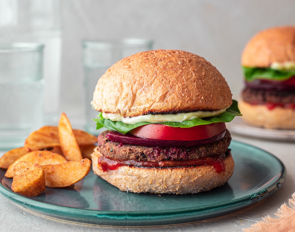 Vegan BBQ Recipe Ideas - mushroom bean burger