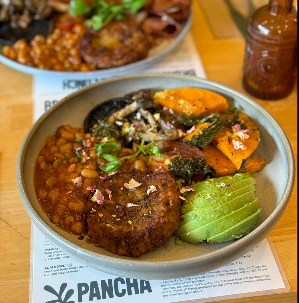 The vegan breakfast plate at Pancha.