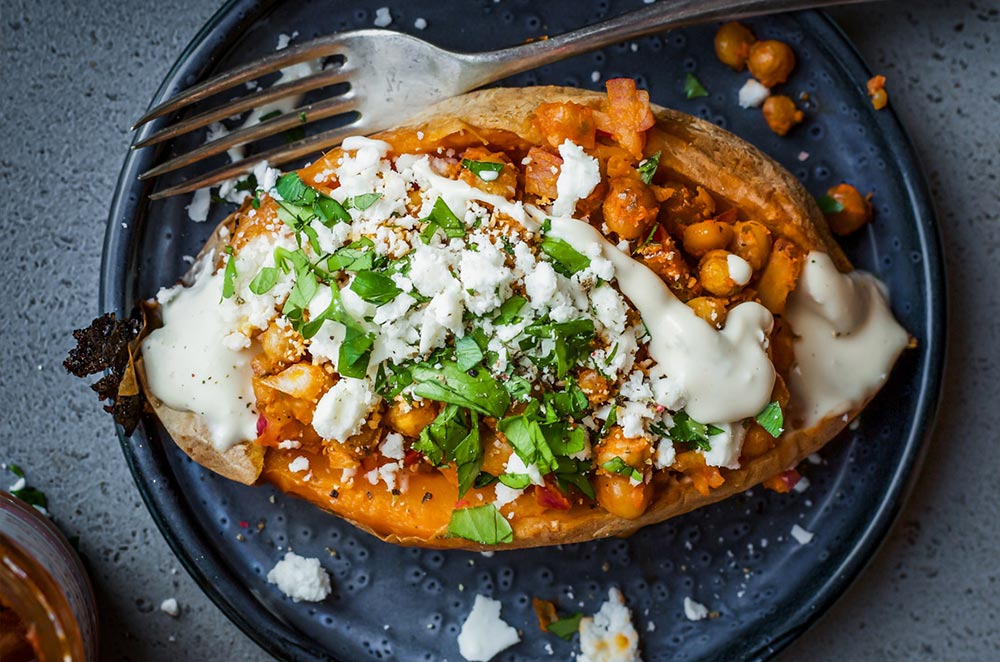 Loaded baked sweet potato