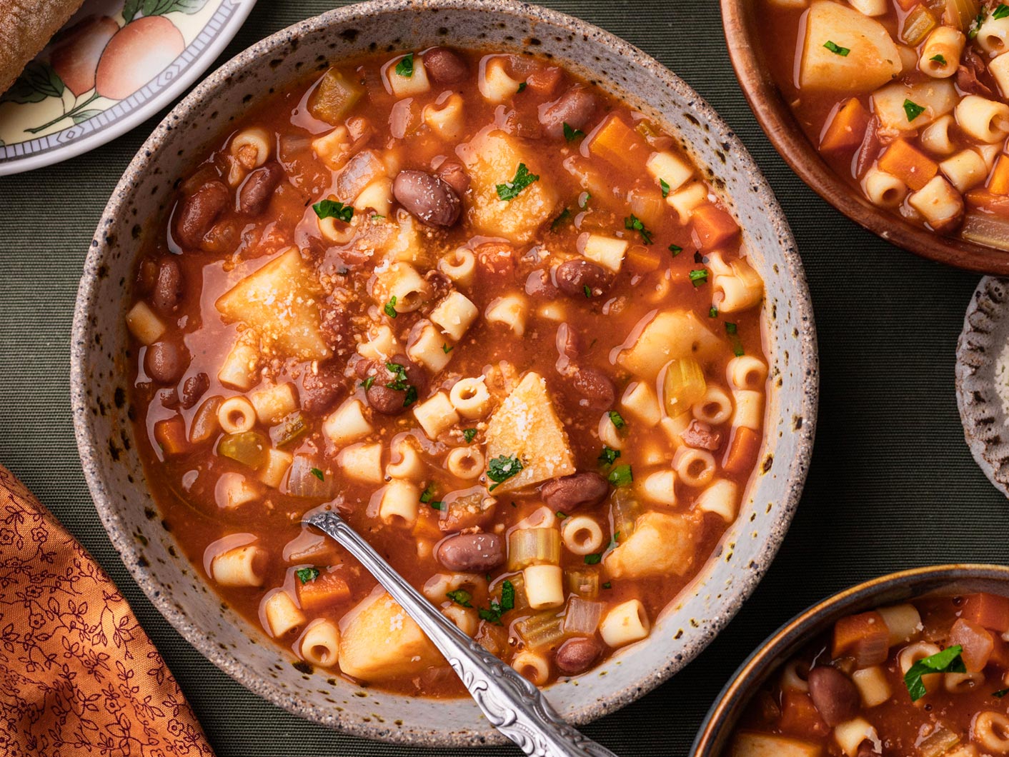 A bowl of pasta fagioli